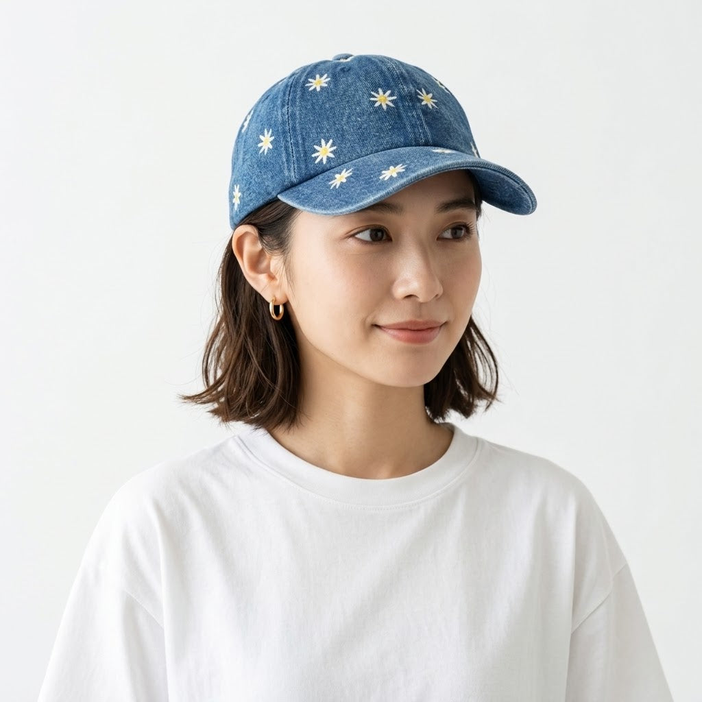 デニム帽子